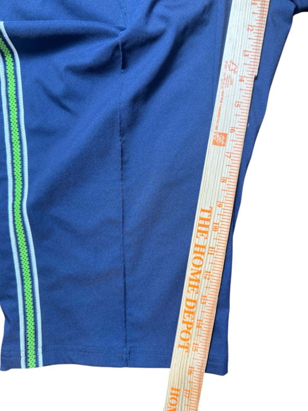 Y2K Navy Blue + Green Stripe Athletic Blokette Capri Pants Size XL - Picture 4 of 6